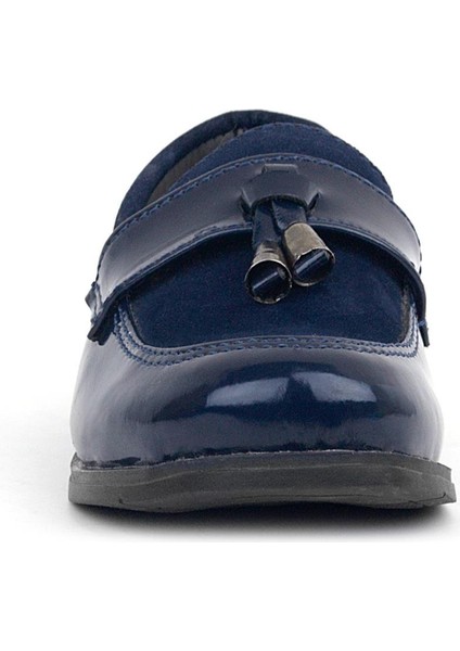 Lacivert Rugan Loafer Erkek Bebek Ayakkabı