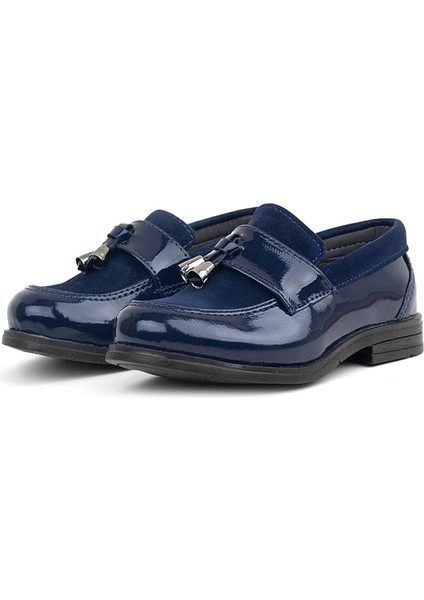 Lacivert Rugan Loafer Erkek Bebek Ayakkabı
