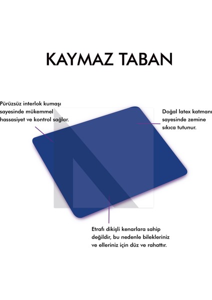 - MP005 - 27x23 Medıum Mavi Gaming Mousepad | Kaymaz Taban, Oyuncu Gamepad, Ev, Ofis, Oyun