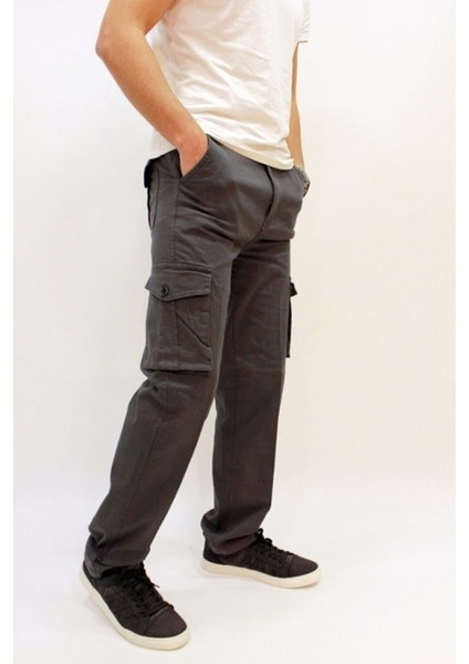 Erkek Gri Kargo Pantolon