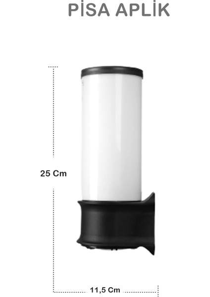 Ucuz Geldi Pisa Tekli Aplik Bahçe Lambası Zita Dekoratif Dış Mekan Bahçe Aydınlatma 25 cm IP54 E27 Duylu