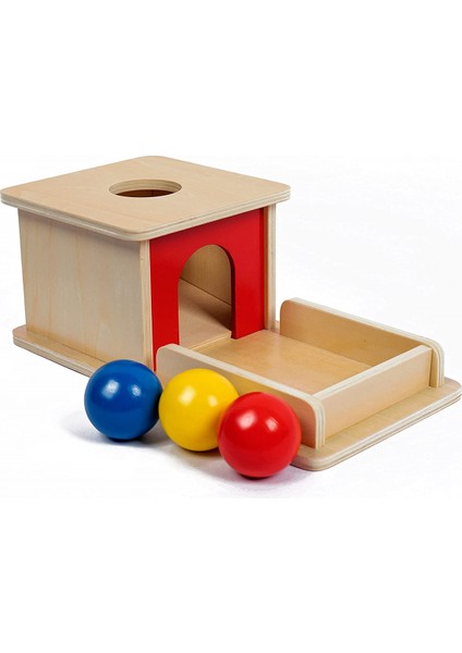 Nesne Kalıcılık Kutusu Tepsili Üç Top Montessori Oyuncakları 6-12 Ay Bebek 1 Yıl Bebekler Için Bebekler1 (Yurt Dışından)