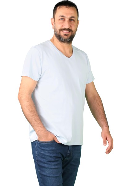 Erkek Süprem V Yaka Kısa Kol Tişört