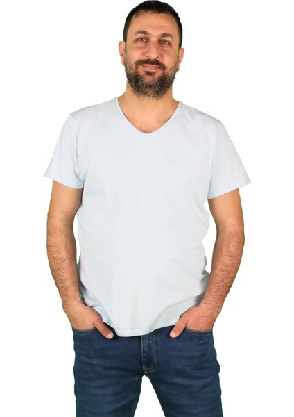Erkek Süprem V Yaka Kısa Kol Tişört