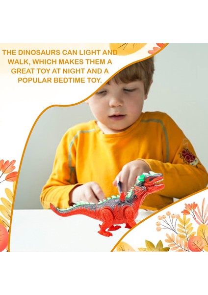 Yanıp Sönen ve Sesli Yürüyen Dinozor Oyuncak Çocuklar Için Dinozor Oyuncakları, Pille Çalışan Triceratops Fiery Dragon1 (Yurt Dışından)