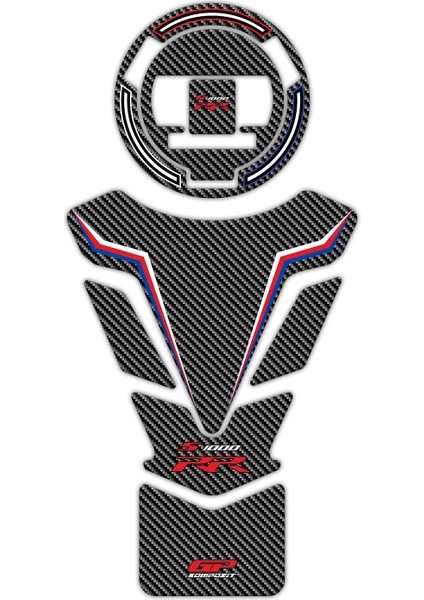 BMW S 1000 RR 2015-2018 Uyumlu Tank Pad Seti Mavi-Kırmızı