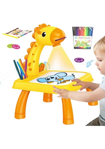 Çocuklar Için Çizim Projektörü | Çocuk Trace And Draw Projektör Oyuncak | Işık ve Müzikli Trace And Draw Çizim Tahtası | Anaokulu, Ev, Okul Için Eğitici Akıllı Eskiz1 (Yurt Dışından)