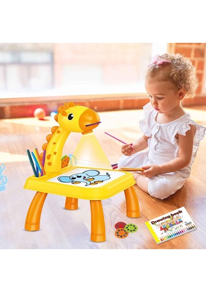 Çocuklar Için Çizim Projektörü | Çocuk Trace And Draw Projektör Oyuncak | Işık ve Müzikli Trace And Draw Çizim Tahtası | Anaokulu, Ev, Okul Için Eğitici Akıllı Eskiz1 (Yurt Dışından)