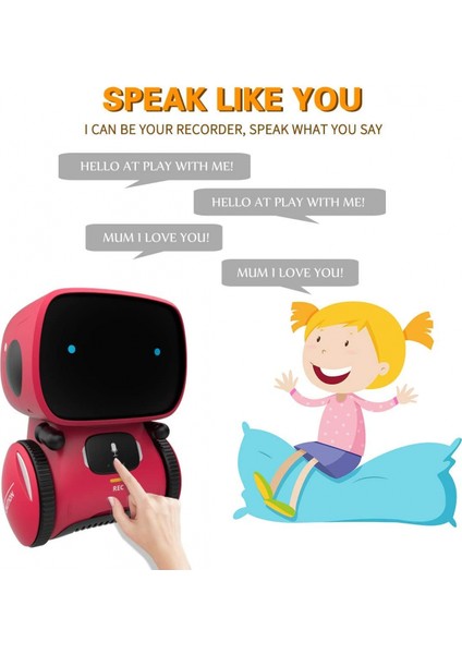 Çocuk Robot Oyuncak, Akıllı Konuşan Robotlar, 3+ Yaşındaki Erkek ve Kız Çocuklar Için Hediye, Akıllı Ortak ve Öğretmen, Ses Kontrollü ve Dokunma Sensörlü, Şarkı Söyleme1 (Yurt Dışından)