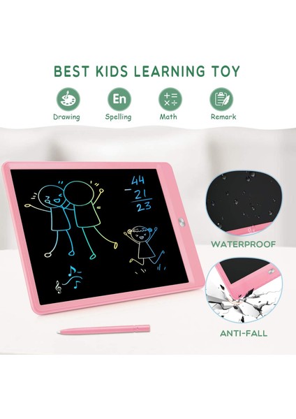 Saytay LCD Yazma Tableti Doodle Kurulu, 10 Inç Renkli Çizim Tableti Yazma Pedi, Kız Hediyeler Oyuncaklar 3 4 5 6 7 Yaşındaki Kız Erkek (Pembe) ST-0011 (Yurt Dışından)