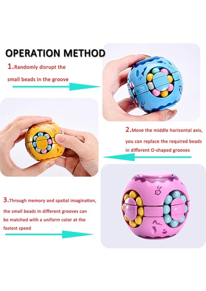 2 In1 Dönen Fidget Spinner Sihirli Fasulye Sonsuzluk Küp Stres Giderici Top Yetişkinler Çocuklar Unisex-Çocuk Eğitici Bulmaca Oyuncaklar (Yeşil)1 (Yurt Dışından)