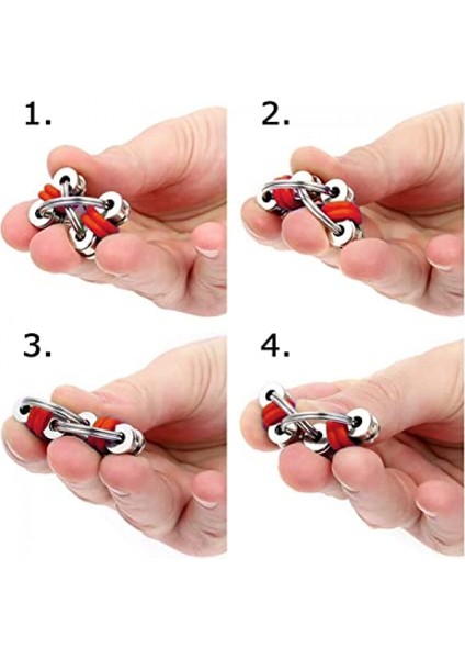 Fidge Oyuncak Seti, Stresi ve Anksiyete Giderici Için Altı Makaralı Zincir Fidget ve Anahtar Flippy Zinciri Stres Azaltıcıları Içerir (Kırmızı-1 Paket)1 (Yurt Dışından)