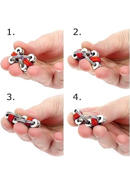 Oyun Seti, Stresi ve Anksiyete Giderici Için Altı Makaralı Zincir Fidget ve Anahtar Flippy Zinciri Stres Giderici Içerir (Siyah 1'li Paket)1 (Yurt Dışından)