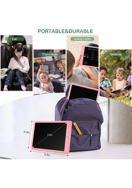 Saytay LCD Yazma Tableti Doodle Kurulu, 10 Inç Renkli Çizim Tableti Yazma Pedi, Kız Hediyeler Oyuncaklar 3 4 5 6 7 Yaşındaki Kız Erkek (Pembe) ST-0011 (Yurt Dışından)
