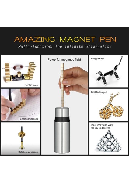 Dekompresyon Manyetik Kalem, Mıknatıslar Kendin Yap Oyuncaklar, Fidget Oyuncakları, Manyetik Heykel Yapı Taşları, Masaüstü Heykel Oyuncakları, Zeka Öğrenme ve Stres1 (Yurt Dışından)