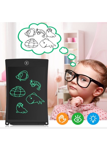 8.5 Inç LCD Yazma Tablet Ofis Beyaz Tahta Bülten Tahtası Mutfak Notu Uyarı Buzdolabı Panosu Manyetik Günlük Planlayıcısı Çocuklar Için Hediyeler (Siyah)1 (Yurt Dışından)