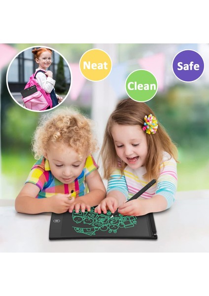 8.5 Inç LCD Yazma Tablet Ofis Beyaz Tahta Bülten Tahtası Mutfak Notu Uyarı Buzdolabı Panosu Manyetik Günlük Planlayıcısı Çocuklar Için Hediyeler (Siyah)1 (Yurt Dışından)