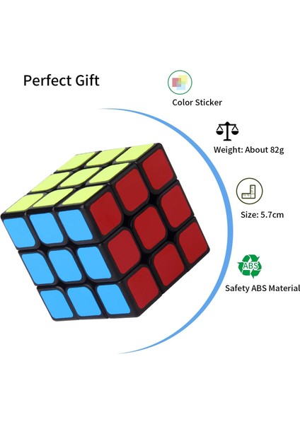 Saytay 3x3 Hız Küp, 3X3X3 Qiyi Qihang Hız Küp Canlı Renkler ile Süper Dayanıklı Etiket Bulmaca Sihirli Küp ST-0011 (Yurt Dışından)