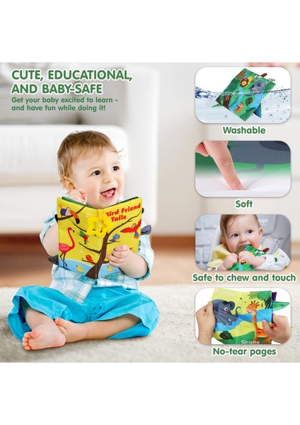 Bebek Kitabı, Yumuşak Bebek Kitabı 0-6 Ay, Bebekler Için Kumaş Kitaplar, Bebekler Için Dokunma ve Hissetme Kırışık Kitabı, Bebekler Için Yenidoğan Kitabı (Uçuş)1 (Yurt Dışından)