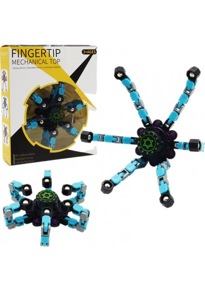 Fidget Spinner Havalı Tasarım Fidget Oyuncak Yaratıcı Dönüştürülebilir Parmak Ucu Jiroskop Spinner Makinesi Zincir Rulman Eğlenceli Dekompresyon Anti-Anksiyete (Mavi)1 (Yurt Dışından)