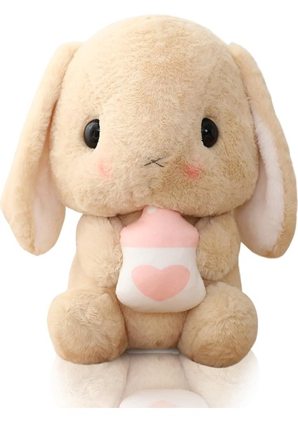 Tavşan Doldurulmuş Hayvan Paskalya Kulaklı Tavşan Peluş Sevimli Beyaz Tavşan Peluş Oyuncak Havuçlu Kabarık Kawaii Yumuşak Sarılma Uyku Yastığı1 (Yurt Dışından)
