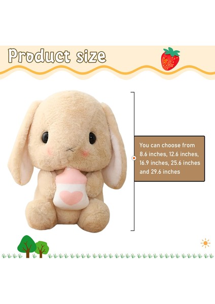 Tavşan Doldurulmuş Hayvan Paskalya Kulaklı Tavşan Peluş Sevimli Beyaz Tavşan Peluş Oyuncak Havuçlu Kabarık Kawaii Yumuşak Sarılma Uyku Yastığı1 (Yurt Dışından)