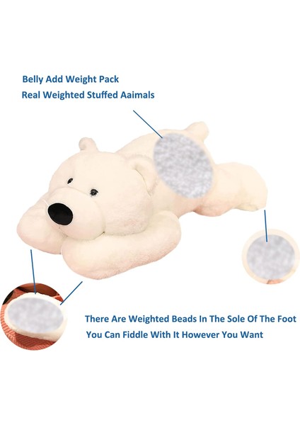 Ağırlıklı Doldurulmuş Hayvanlar, 3,3 Lbs Ağırlıklı Kutup Ayısı Doldurulmuş Hayvan Oyuncak Beyaz Ayı Ağırlıklı Peluş Hayvanlar Erkekler Kızlar Için Hediyeler Atmak, 19,6 Inç1 (Yurt Dışından)