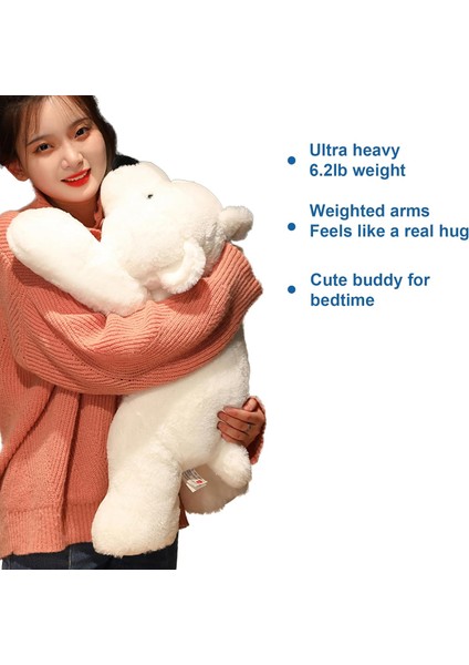Ağırlıklı Doldurulmuş Hayvanlar, 3,3 Lbs Ağırlıklı Kutup Ayısı Doldurulmuş Hayvan Oyuncak Beyaz Ayı Ağırlıklı Peluş Hayvanlar Erkekler Kızlar Için Hediyeler Atmak, 19,6 Inç1 (Yurt Dışından)