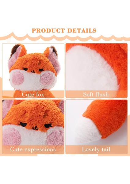 Tilki Doldurulmuş Hayvanlar Peluş, 13.7 Inç Süper Yumuşak Sevimli Tilki Peluş Büyük Kuyruklu Yastık Atın, Erkekler ve Kızlar Için Kawaii Squishy Tilki Peluş Oyuncak1 (Yurt Dışından)