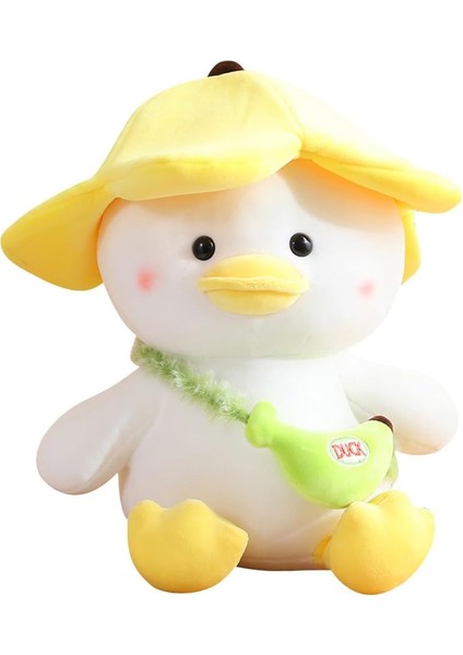 Peluş Ördek Doldurulmuş Hayvanlar Yumuşak Sevimli Peluşlar Ördek Peluş Oyuncak Çocuklar Için Muz Şapkalı Ördek, Sarı, 9.8 Inç1 (Yurt Dışından)