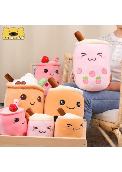 19.6 Inç Boba Peluş Dolması Kabarcık Çay Peluş Karikatür Süt Çay Bardağı Yastık Büyük, Çocuklar Için Yumuşak Kawaii1 (Yurt Dışından)