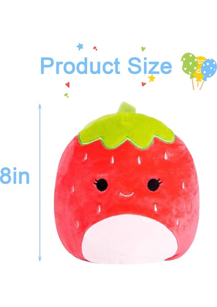 Adet Çilek Peluş Oyuncaklar, Yumuşak Çilek Dolması Peluş Bebek Yastık, Çocuklar Yetişkin Için Güzel Ev Dekor Doğum Günü Noel (8 Inç)1 (Yurt Dışından)