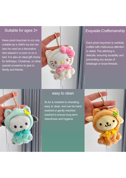 Kawaii Peluş Anahtarlık Peluş Bebek, Karikatür Anime Peluş Anahtarlık Kolye Anahtarlık Aksesuarları Kolye Oyuncak Kız Hediye1 (Yurt Dışından)