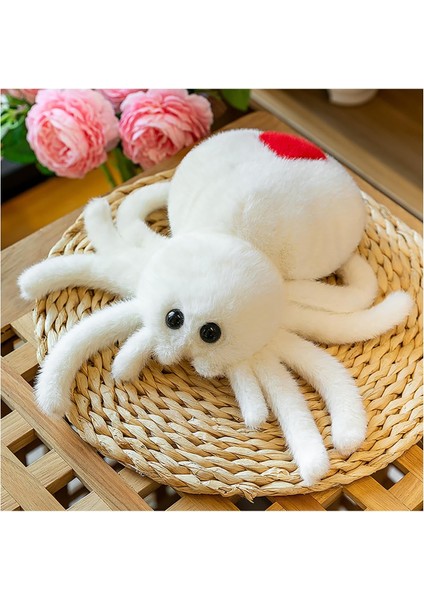 Sevimli Atlayan Örümcek Peluş Oyuncak - 10” Peluş Örümcek Doldurulmuş Hayvan, Yumuşak Atmak Yastık Ev Dekorasyonu Yetişkinler Çocuklar Için Hediyeler Çocuklar (Beyaz)1 (Yurt Dışından)