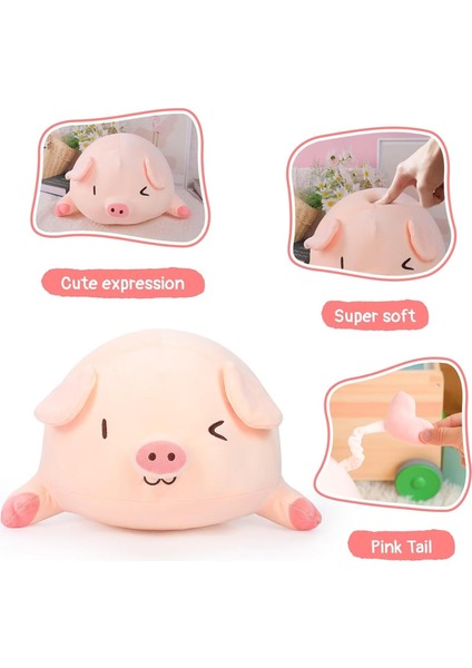 Domuz Peluş Oyuncak Dolması Domuz Sarılma Yastık Peluşlar Domuz Doldurulmuş Hayvan Göz Kırpma 15.7"1 (Yurt Dışından)