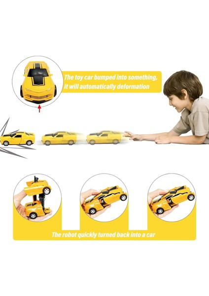 Dönüşen Oyuncak Araba - Robot Araba Oyuncak 2'si 1 Arada Deformasyon Arabası - Sürtünmeyle Çalışan Araba Kamyon Oyuncakları1 (Yurt Dışından)