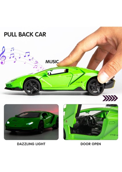 1:32 Lamborghini LP770 Model Araba Için Uyumlu, Çinko Alaşımlı Geri Çekin Oyuncak Araba Çocuklar Için Ses ve Işık ile Erkek Kız Yeşil1 (Yurt Dışından) fiyatları