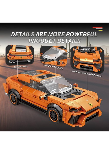 Urus Spor Araba Oyuncak Model Yapı Seti, Yetişkinler Için Moc Spor Araba Yapı Seti, Yetişkinler Gençler Çocuklar Için Koleksiyon Yarış Aracı Seti 3 4 5 6 7 8 9 10 (408 Adet)1 (Yurt Dışından)