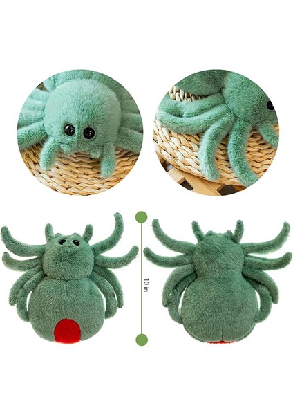 Sevimli Atlayan Örümcek Peluş Oyuncak - 10” Peluş Örümcek Doldurulmuş Hayvan, Yumuşak Atmak Yastık Ev Dekorasyonu Yetişkinler Çocuklar Için Hediyeler Çocuklar (Beyaz)1 (Yurt Dışından)
