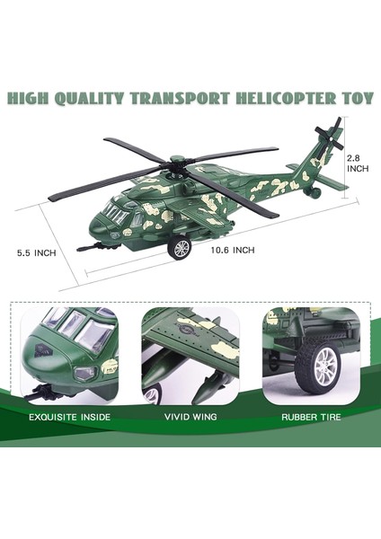 Işıklar ve Sesler ile Askeri Helikopter Oyuncak, Döküm Metal Uçak Geri Çekin Ordu Uçak Oyuncakları Çocuklar Için Çocuk Erkek Kız1 (Yurt Dışından)