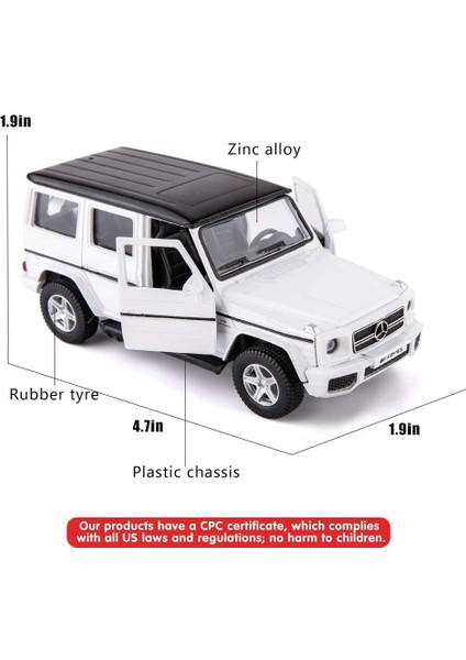 Tgrcm-Cz 1:36 Ölçekli Benz G63 Araba Modeli Çocuklar Için, Alaşım Geri Çekin G Vagon Araçlar Oyuncak Araba Bebekler Için Çocuk Erkek Kız Hediye (Beyaz)1 (Yurt Dışından) fiyatları