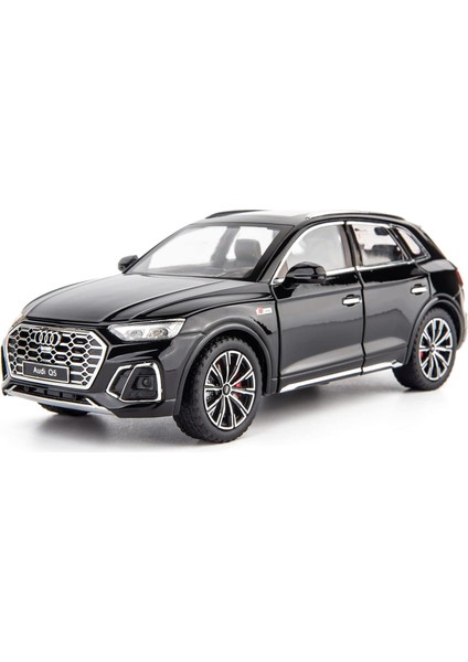 Audi Q5 Suv Model Araba Için 1/24 Uyumlu, Çinko Alaşım Geri Çekin Oyuncak Araba Çocuklar Için Ses ve Işık ile Erkek Kız Hediye (Siyah)1 (Yurt Dışından)