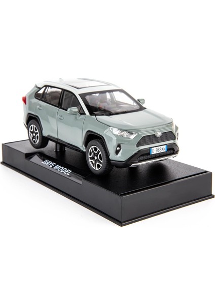 Model Araba 1/32 Rav4 Alaşımlı Döküm Koleksiyonluk Oyuncak Araba Işıklı ve Sesli Oyuncak Araç Kapısı Erkek Çocuklar Için Açılabilir Bebek Hediyesi (Gri)1 (Yurt Dışından)