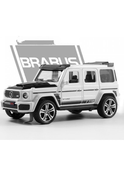 Beyaz Brabus [altı Kapı + Ses ve Işık + Blister Kutu Ekran Standı Yok] 1:32 Alaşım Araba Modeli Simülasyon Ses ve Işık Kapısı Off-Road Araba Modeli Çocuk Oyuncak Araba Süsleri1 (Yurt Dışından)