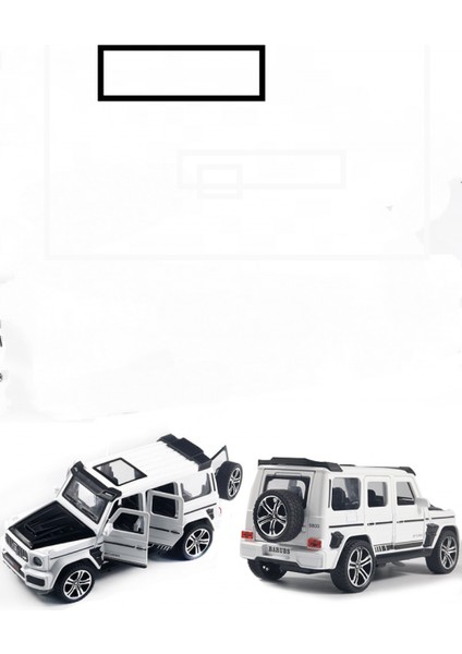 Beyaz Brabus [altı Kapı + Ses ve Işık + Blister Kutu Ekran Standı Yok] 1:32 Alaşım Araba Modeli Simülasyon Ses ve Işık Kapısı Off-Road Araba Modeli Çocuk Oyuncak Araba Süsleri1 (Yurt Dışından)
