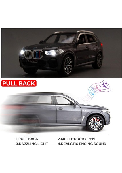 1:24 Bmw X5 Suv Model Araba Oyuncak Için Uyumlu, Çinko Alaşım Geri Çekin Oyuncak Araba Çocuklar Için Ses ve Işık ile Erkek Kız Hediye (Gri)1 (Yurt Dışından) fiyatları