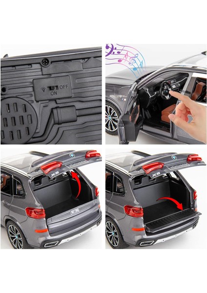 1:24 Bmw X5 Suv Model Araba Oyuncak Için Uyumlu, Çinko Alaşım Geri Çekin Oyuncak Araba Çocuklar Için Ses ve Işık ile Erkek Kız Hediye (Gri)1 (Yurt Dışından) fırsatları
