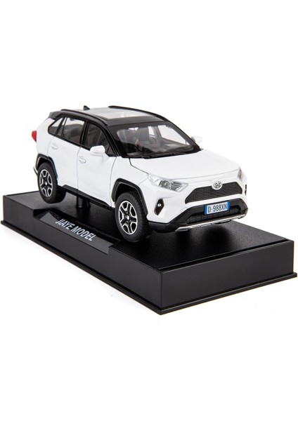 Model Araba 1/32 Rav4 Alaşımlı Döküm Koleksiyonluk Oyuncak Araba Işıklı ve Sesli Oyuncak Araç Kapısı Erkek Çocuklar Için Açılabilir Bebek Hediyesi (Beyaz)1 (Yurt Dışından)