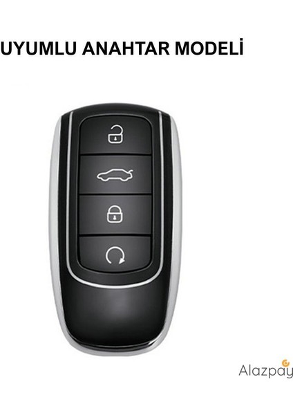 Chery Tiggo 8 Pro & Omoda 5 & Tiggo 7 Avantgarde Elektroliz Tpu Mermer Desenli Anahtar Kılıfı (1 Adet)