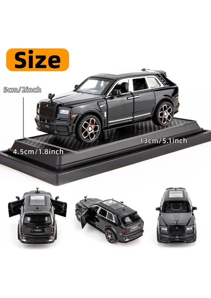 1:36 Rolls-Royce Cullinan Araba Modeli Için Uyumlu, Döküm Geri Çekme Araba Oyuncak Araba, Kapılar Açık, Işık ve Ses, Erkek Oyuncakları Çocuk Yetişkin Hediyeleri (Siyah)1 (Yurt Dışından)